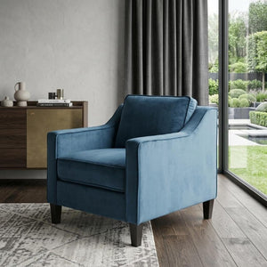 31 Inch Velvet Upholstered Club Chair with Solid Wood Frame for Stylish Living Rooms