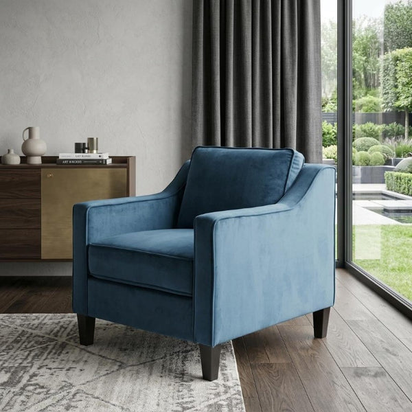 31 Inch Velvet Upholstered Club Chair with Solid Wood Frame for Stylish Living Rooms