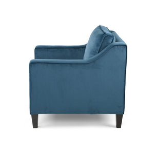 31 Inch Velvet Upholstered Club Chair with Solid Wood Frame for Stylish Living Rooms
