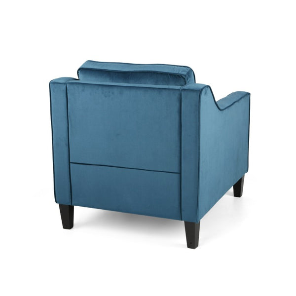 31 Inch Velvet Upholstered Club Chair with Solid Wood Frame for Stylish Living Rooms