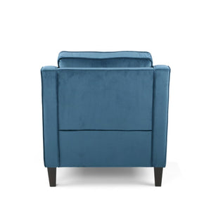 31 Inch Velvet Upholstered Club Chair with Solid Wood Frame for Stylish Living Rooms