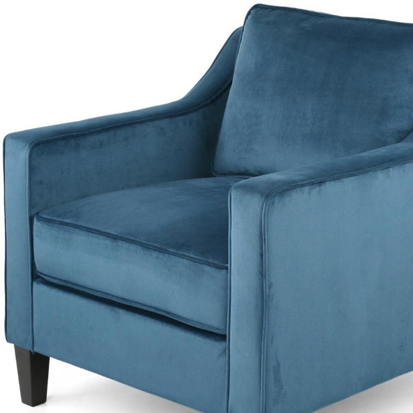 31 Inch Velvet Upholstered Club Chair with Solid Wood Frame for Stylish Living Rooms
