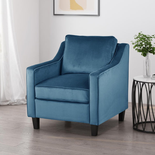 31 Inch Velvet Upholstered Club Chair with Solid Wood Frame for Stylish Living Rooms