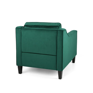 31 Inch Velvet Upholstered Club Chair with Solid Wood Frame for Stylish Living Rooms