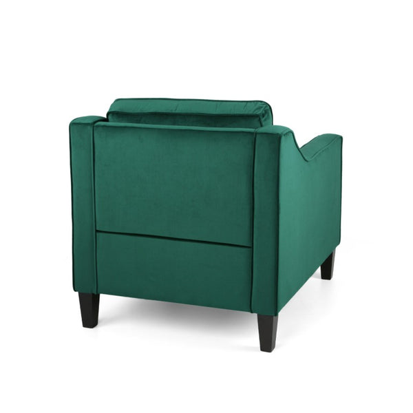 31 Inch Velvet Upholstered Club Chair with Solid Wood Frame for Stylish Living Rooms