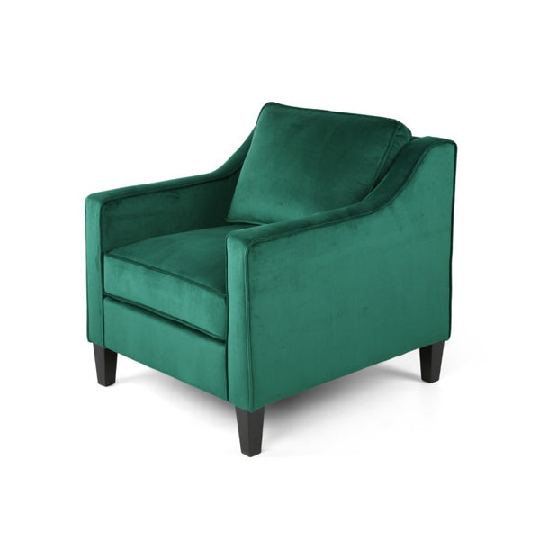 31 Inch Velvet Upholstered Club Chair with Solid Wood Frame for Stylish Living Rooms