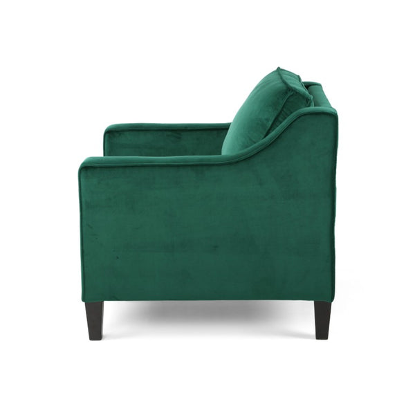 31 Inch Velvet Upholstered Club Chair with Solid Wood Frame for Stylish Living Rooms