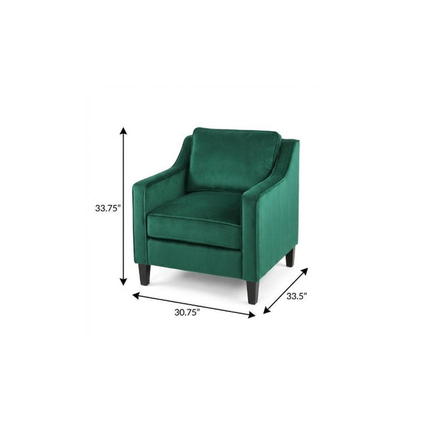 31 Inch Velvet Upholstered Club Chair with Solid Wood Frame for Stylish Living Rooms