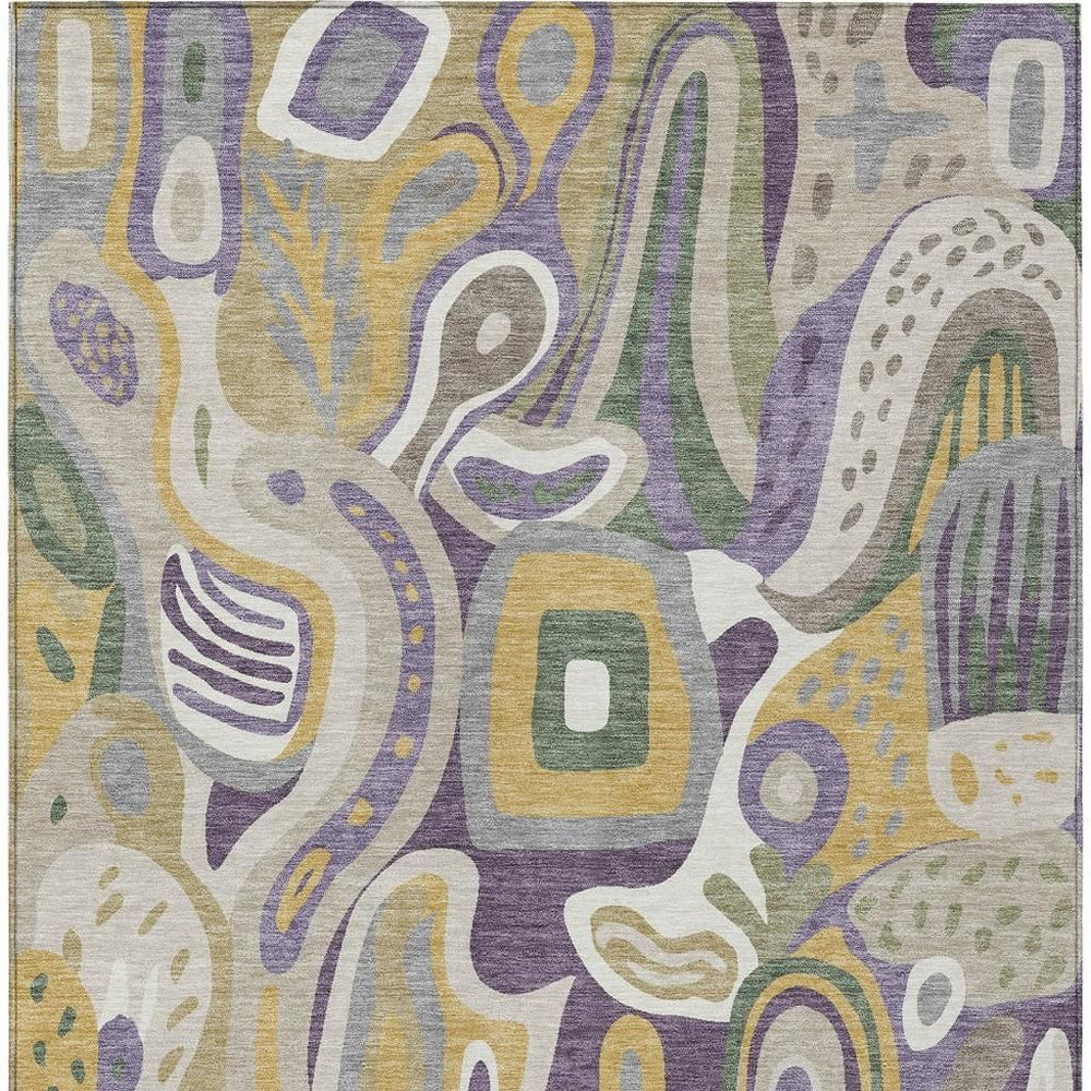 9 X 12 Abstract Polyester Area Rug Washable Stain Resistant Indoor Outdoor Use