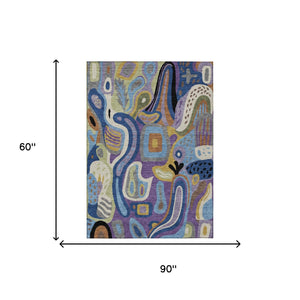 Abstract Purple Plum Washable Polyester Area Rug for Indoor Outdoor High Traffic Spaces