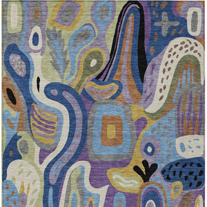 Abstract Purple Plum Washable Polyester Area Rug for Indoor Outdoor High Traffic Spaces