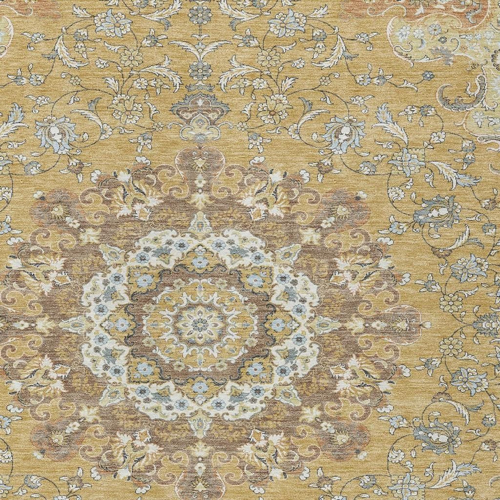 HomeRoots Floral Medallion Polyester Area Rug Washable Uv Resistant for Indoor Outdoor Patio Use 8' x 10' 727162
