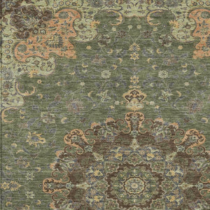 Floral Medallion Polyester Area Rug Washable Uv Resistant for Indoor Outdoor Patio Living Room