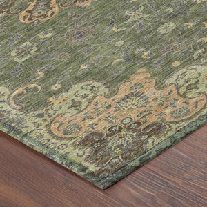 Floral Medallion Polyester Area Rug Washable Uv Resistant for Indoor Outdoor Patio Living Room
