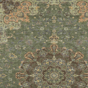 Floral Medallion Polyester Area Rug Washable Uv Resistant for Indoor Outdoor Patio Living Room