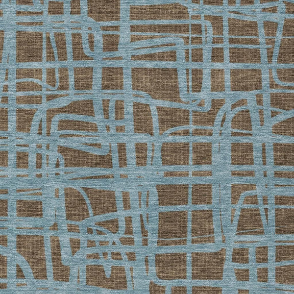 Abstract Washable Polyester Area Rug for Indoor Outdoor Living Spaces Patios and Entryways