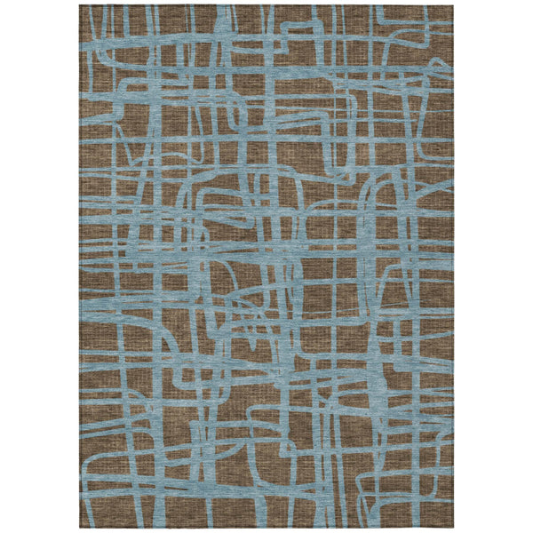 Abstract Washable Polyester Area Rug for Indoor Outdoor Living Spaces Patios and Entryways
