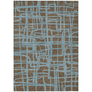 HomeRoots Abstract Washable Polyester Area Rug for Indoor Outdoor Living Spaces Patios and Entryways 10' x 14' 727236