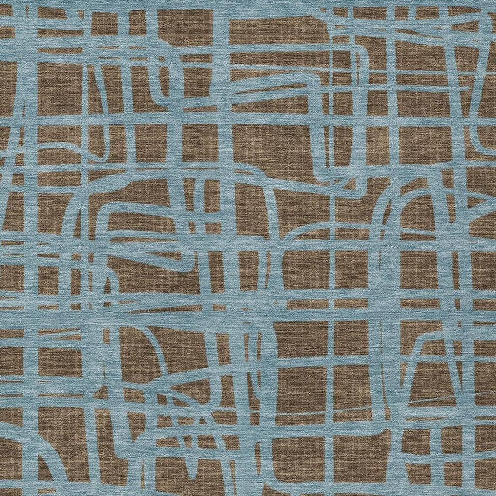 HomeRoots Abstract Washable Polyester Area Rug for Indoor Outdoor Living Spaces Patios and Entryways 10' x 14' 727236