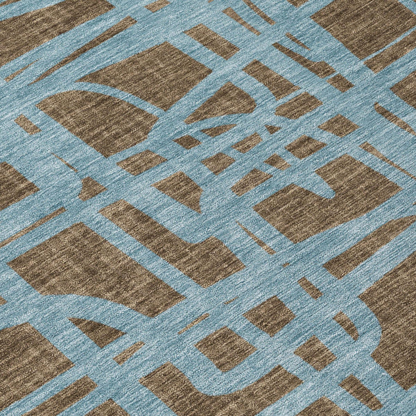 Abstract Washable Polyester Area Rug for Indoor Outdoor Living Spaces Patios and Entryways