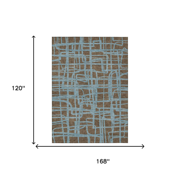Abstract Washable Polyester Area Rug for Indoor Outdoor Living Spaces Patios and Entryways