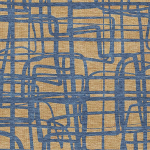 Abstract Gold Copper Polyester Area Rug Washable Indoor Outdoor Stain Resistant Felt Back