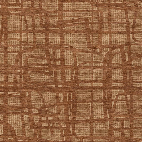 9x12 Abstract Polyester Area Rug Washable Bold Copper Tones for Patio or Living Room