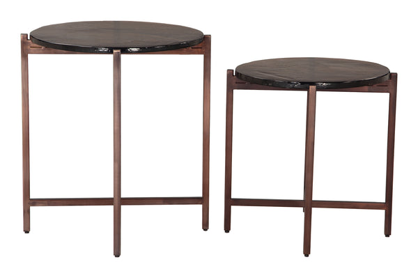 Zuo Modern Gema Coffee Table Set (2-piece) - Chic Bronze Design For Modern Homes, Durable Recycled Materials Bronze Recycled Sand Cast Glass,Iron 110622-zuo-modern