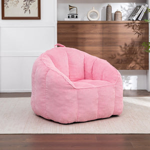English Elm Giant Corduroy Bean Bag with Armrests Shredded Foam Lounge Chair for Living Room Pink W2200P442630