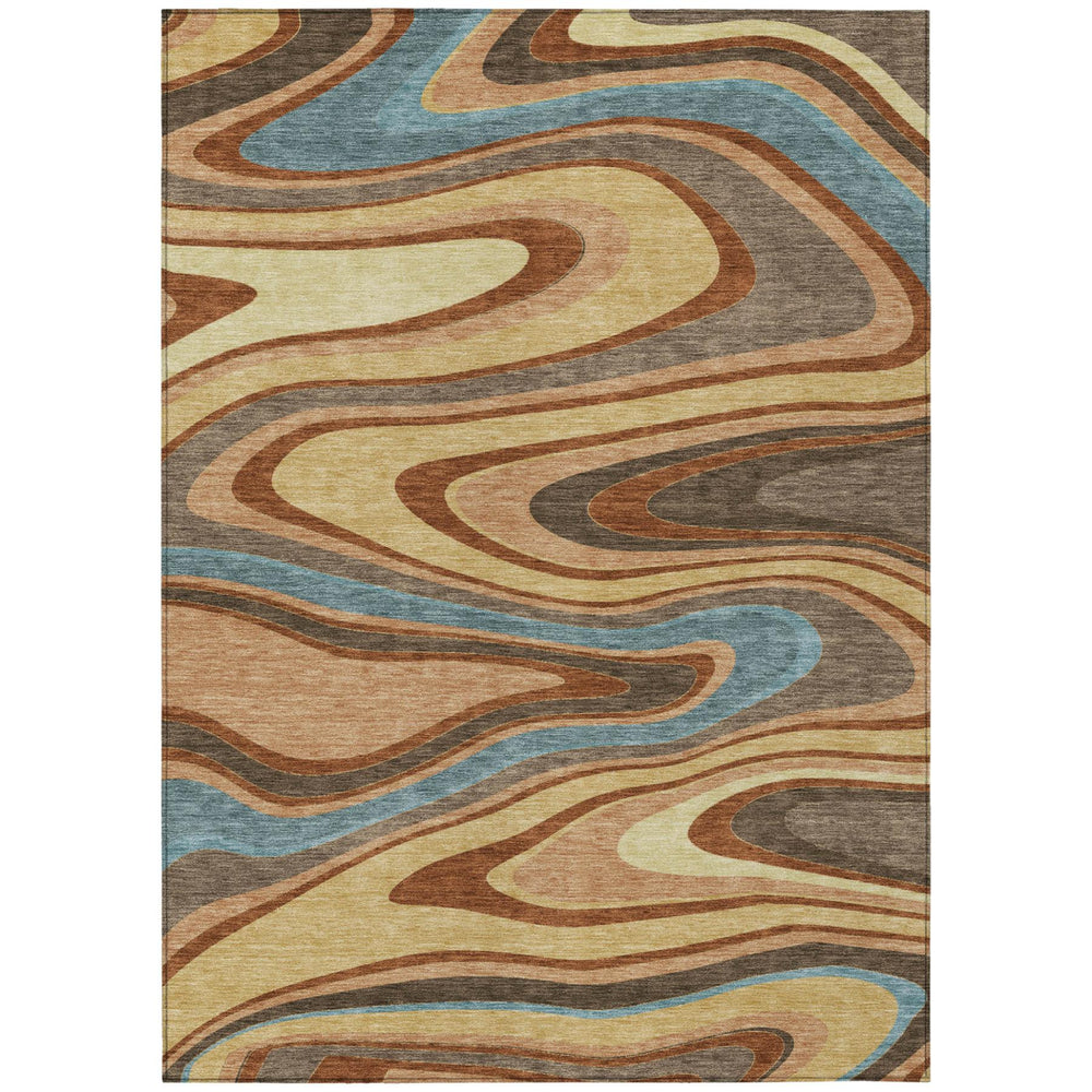 HomeRoots 10 X 14 Abstract Metallic Polyester Area Rug for Indoor Outdoor Living Spaces 727350