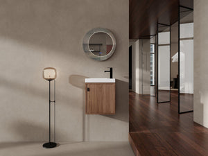English Elm 18.5" Wall-Mounted Bathroom Vanity With Resin Sink, Soft-Close Door & Stylish Natural Walnut Finish W1972P362141