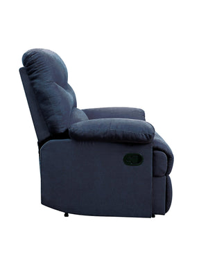 English Elm Blue Memory Foam Recliner with Pillow-Top Arms, External Latch, Tight Cushions for Ultimate Comfort B062P215433