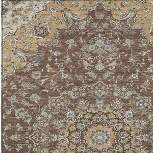 5 X 8 Floral Medallion Polyester Area Rug Machine Washable Indoor Outdoor Patio