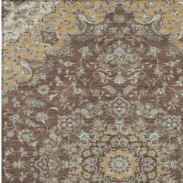 5 X 8 Floral Medallion Polyester Area Rug Machine Washable Indoor Outdoor Patio