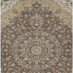 5 X 8 Floral Medallion Polyester Area Rug Machine Washable Indoor Outdoor Patio