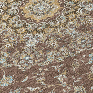 5 X 8 Floral Medallion Polyester Area Rug Machine Washable Indoor Outdoor Patio