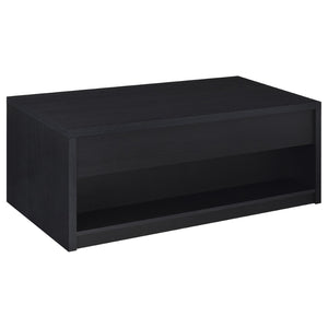 English Elm Fletcher Lacquered High Gloss Coffee Table with Open Shelf for Modern Living Rooms B062P447736