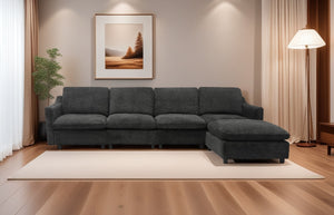 English Elm Modern Oversized Deep Seat Sectional Sofa with Reversible Chaise, Plush Loop Yarn, Memory Foam Comfort W1183S00012