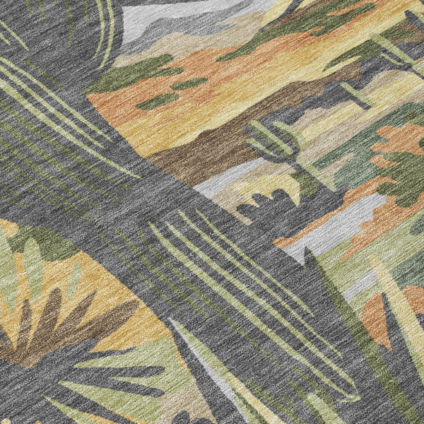 Copper Purple Tree Print Washable Polyester Indoor Outdoor Area Rug for Patio or Living Room