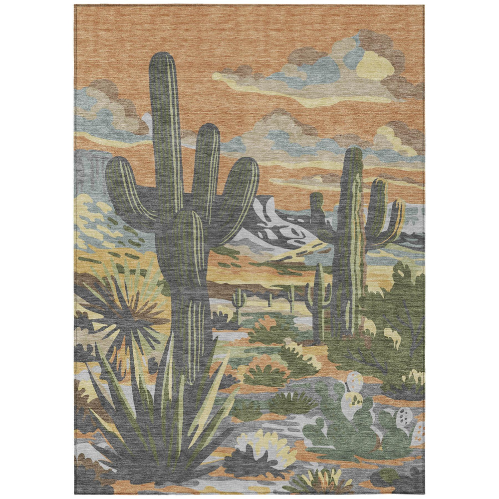 HomeRoots Copper Purple Tree Print Washable Polyester Indoor Outdoor Area Rug for Patio or Living Room 10' x 14' 727422