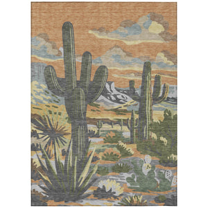 HomeRoots Copper Purple Tree Print Washable Polyester Indoor Outdoor Area Rug for Patio or Living Room 10' x 14' 727422