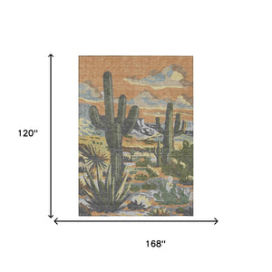 Copper Purple Tree Print Washable Polyester Indoor Outdoor Area Rug for Patio or Living Room