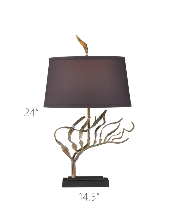 Currey & Company Latissima Table Lamp - Sculptural Brass Design With Kelp-inspired Elegance And Warm Ambient Glow Black Brass ,Cast Aluminum ,Iron 6000-1046-currey-company