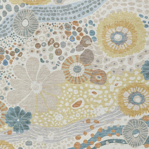 Floral Polyester Area Rug Machine Washable Indoor Outdoor for Patios and Living Rooms