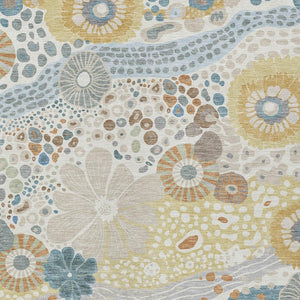 Floral Polyester Area Rug Machine Washable Indoor Outdoor for Patios and Living Rooms