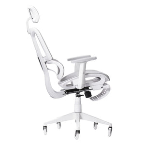 Ergonomic Swivel Gaming Chair with Adjustable Height Rolling Base and Built-in Footrest Support