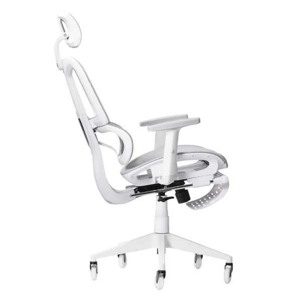 Ergonomic Swivel Gaming Chair with Adjustable Height Rolling Base and Built-in Footrest Support