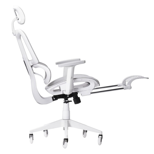 Ergonomic Swivel Gaming Chair with Adjustable Height Rolling Base and Built-in Footrest Support