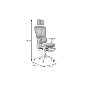 Ergonomic Swivel Gaming Chair with Adjustable Height Rolling Base and Built-in Footrest Support