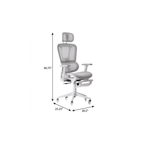 Ergonomic Swivel Gaming Chair with Adjustable Height Rolling Base and Built-in Footrest Support